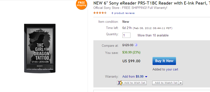 NEW 6  Sony eReader PRS T1BC Reader with E Ink Pearl  Touchscreen  Wi Fi  Audio  027242827158    eBay.png